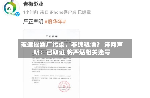 被造谣酒厂污染	、非纯粮酒？ 洋河声明：已取证 将严惩相关账号-第2张图片