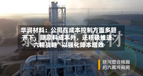华润材料：公司在成本控制方面多管齐下，除原料成本外，还积极推进“六精战略	”以强化降本增效-第3张图片